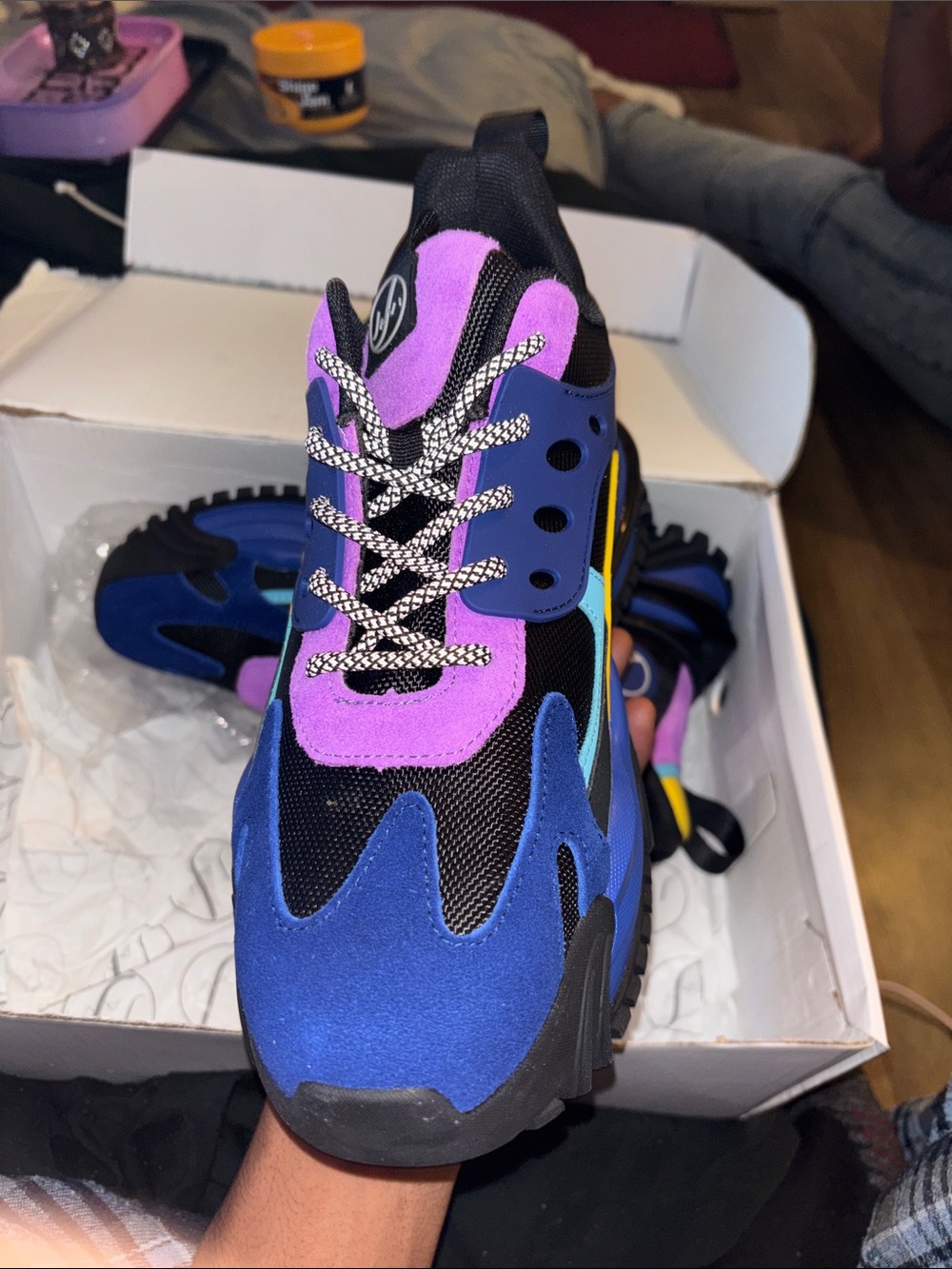 Men's Multicolor Athletic Sneakers - Blue & Purple